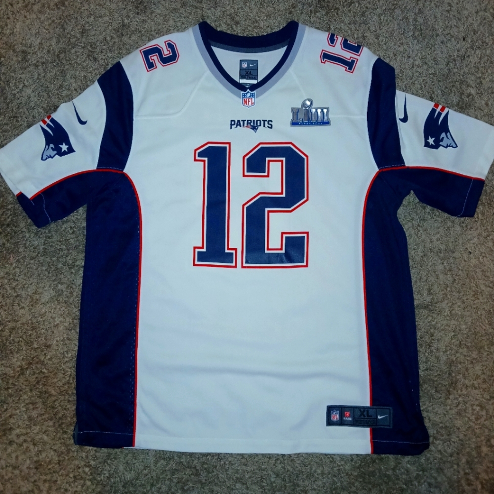 NFL Nike New England Patriots Tom Brady Jersey Super Bowl LIII 53 Mens XLarge...